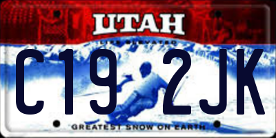 UT license plate C192JK