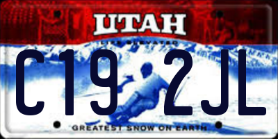 UT license plate C192JL