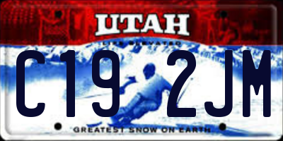UT license plate C192JM