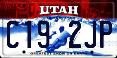 UT license plate C192JP