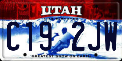 UT license plate C192JW