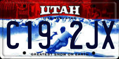 UT license plate C192JX