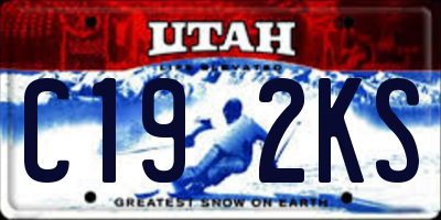 UT license plate C192KS