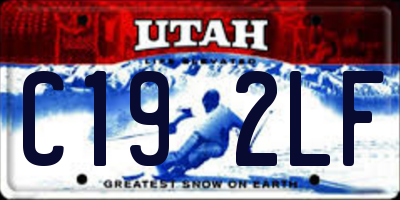 UT license plate C192LF
