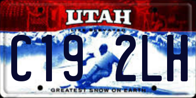 UT license plate C192LH