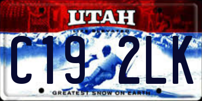 UT license plate C192LK