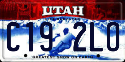 UT license plate C192LO