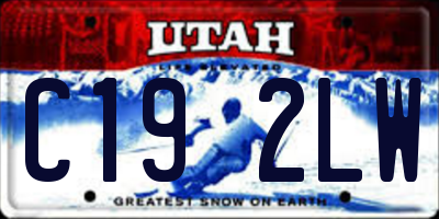 UT license plate C192LW