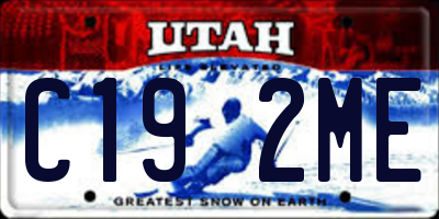 UT license plate C192ME