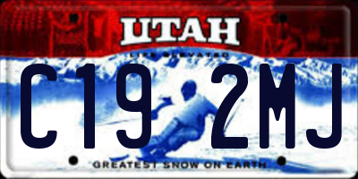UT license plate C192MJ