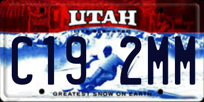 UT license plate C192MM