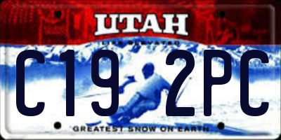 UT license plate C192PC