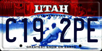 UT license plate C192PE