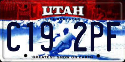 UT license plate C192PF
