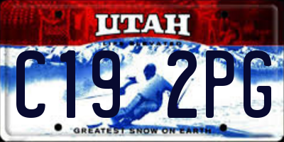 UT license plate C192PG