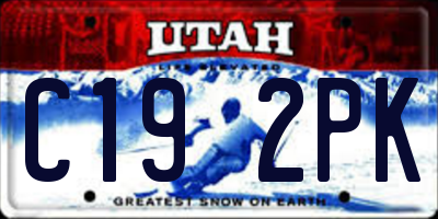 UT license plate C192PK