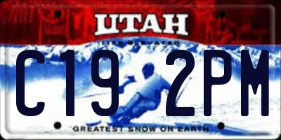 UT license plate C192PM
