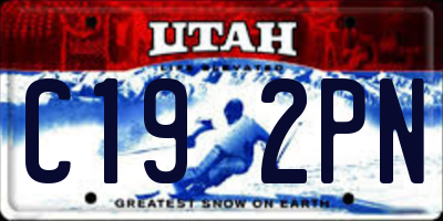 UT license plate C192PN