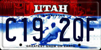 UT license plate C192QF