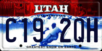 UT license plate C192QH