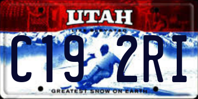 UT license plate C192RI