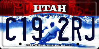 UT license plate C192RJ