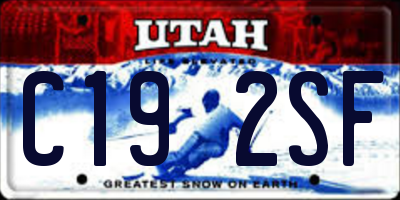 UT license plate C192SF
