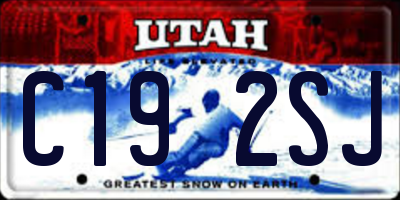 UT license plate C192SJ