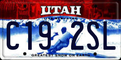 UT license plate C192SL