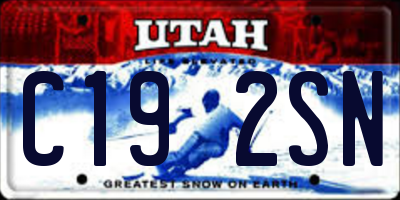 UT license plate C192SN