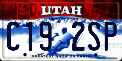 UT license plate C192SP