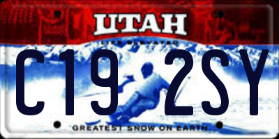 UT license plate C192SY