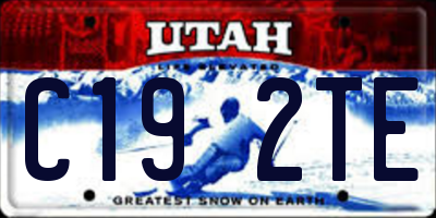 UT license plate C192TE