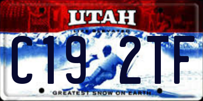 UT license plate C192TF