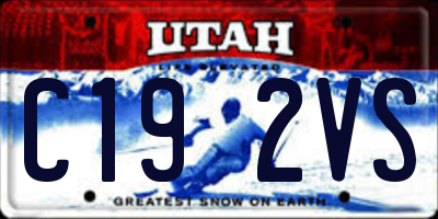 UT license plate C192VS