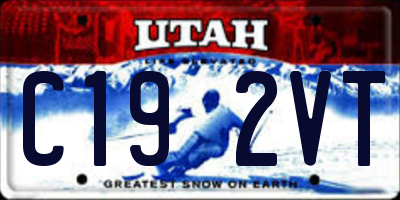 UT license plate C192VT