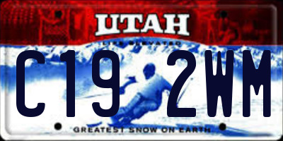UT license plate C192WM
