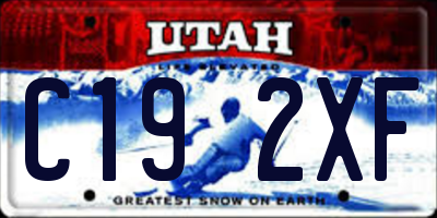 UT license plate C192XF