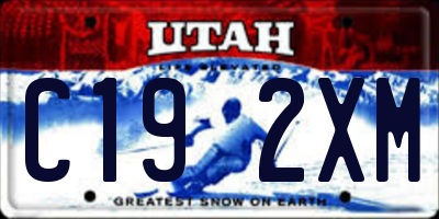 UT license plate C192XM
