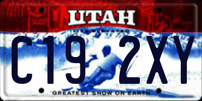 UT license plate C192XY