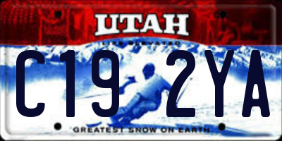 UT license plate C192YA