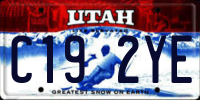 UT license plate C192YE