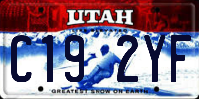 UT license plate C192YF