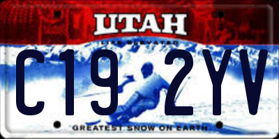 UT license plate C192YV