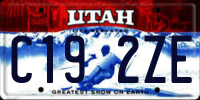 UT license plate C192ZE