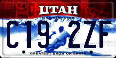 UT license plate C192ZF