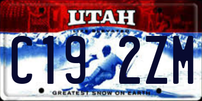 UT license plate C192ZM