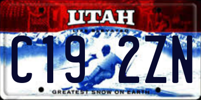 UT license plate C192ZN