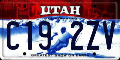 UT license plate C192ZV