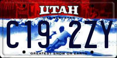UT license plate C192ZY